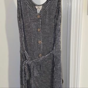 Caution To The Wind Jumpsuit Black White Stripe Soft